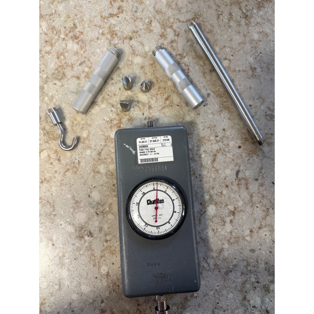 Vintage Chatillon DPPH-200 Mechanical Push Pull Force Gauge Scale 200lb Capacity